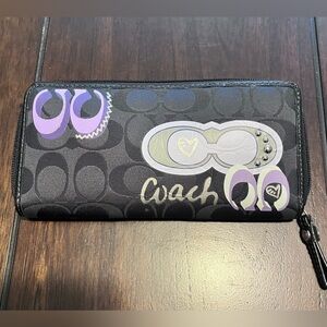 Black Coach Logo Wallet